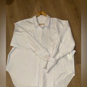 Good American Thick Men's White Shirt with Billow Sleeves